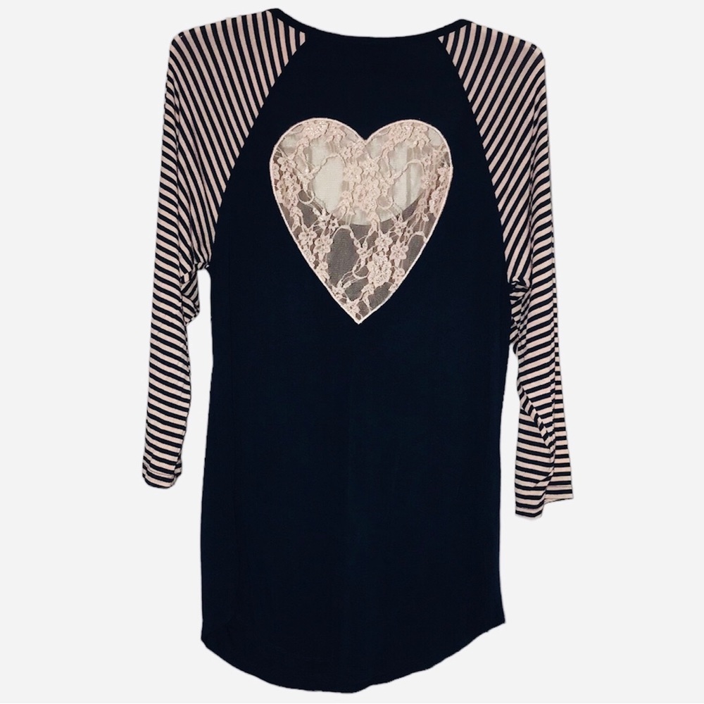 Betsey Johnson Lace Heart Tee